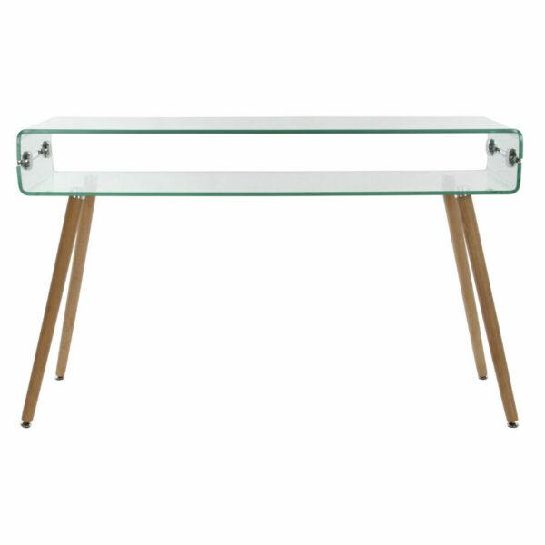 Mesa de apoio DKD Home Decor Transparente Cristal madeira de faia (120 x 40 x 74 cm)