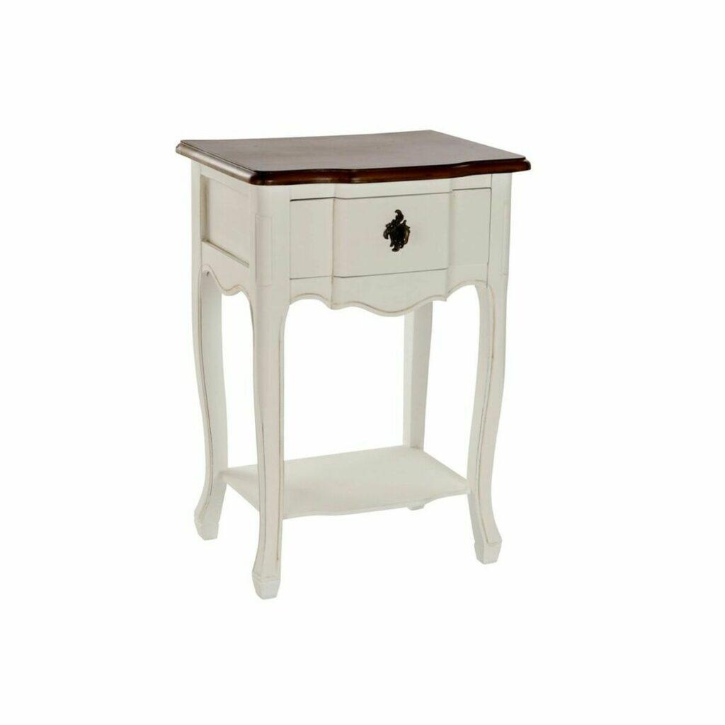 Mesa de Apoio Pequena DKD Home Decor Branco Castanho (47.5 x 36 x 68 cm)