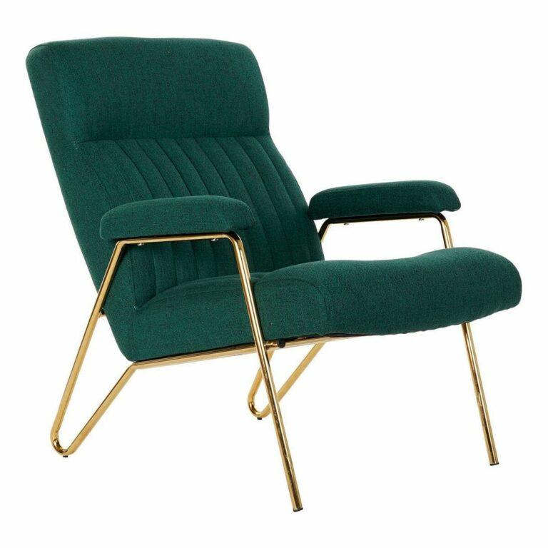 Poltrona DKD Home Decor 8424001795499 Dourado Metal Poliéster Verde (69 x 90 x 90 cm)