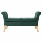 Banqueta DKD Home Decor 8424001795512 Natural Madeira Poliéster Verde (130 x 44 x 69 cm)