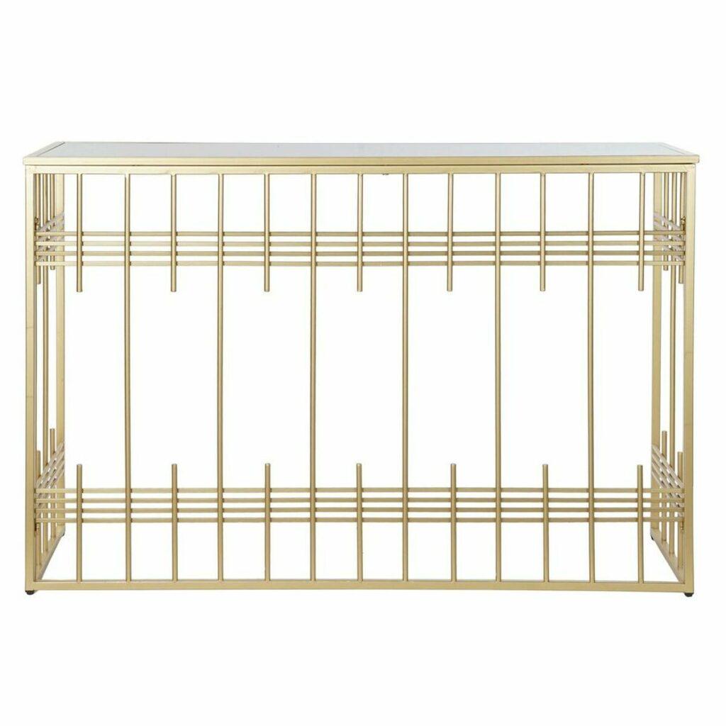 Consola DKD Home Decor Cristal Preto Dourado Metal 120 x 40 x 81 cm