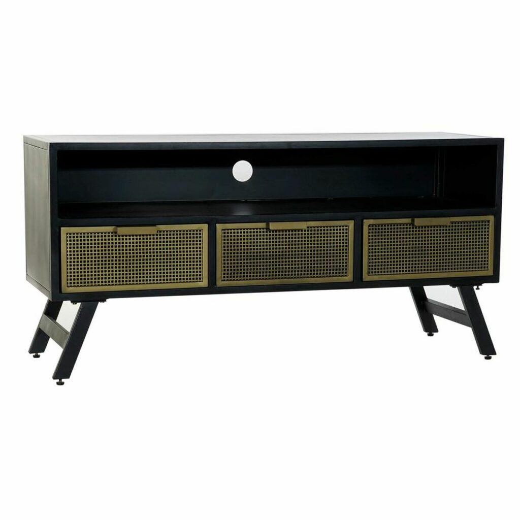 Móvel de TV DKD Home Decor Preto Metal Dourado (125 x 41 x 62 cm)