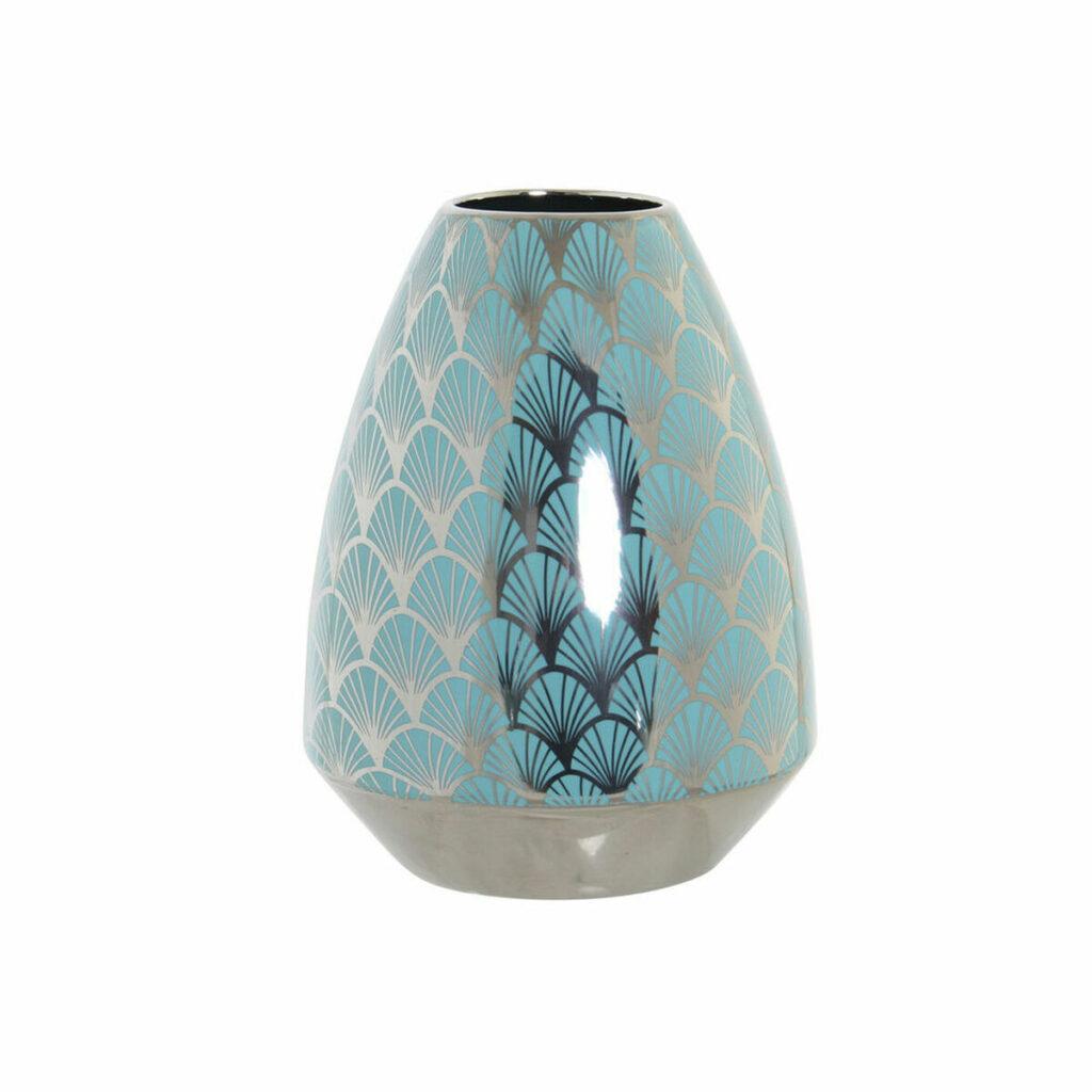 Vaso DKD Home Decor Turquesa Porcelana Oriental (18 x 18 x 24 cm)