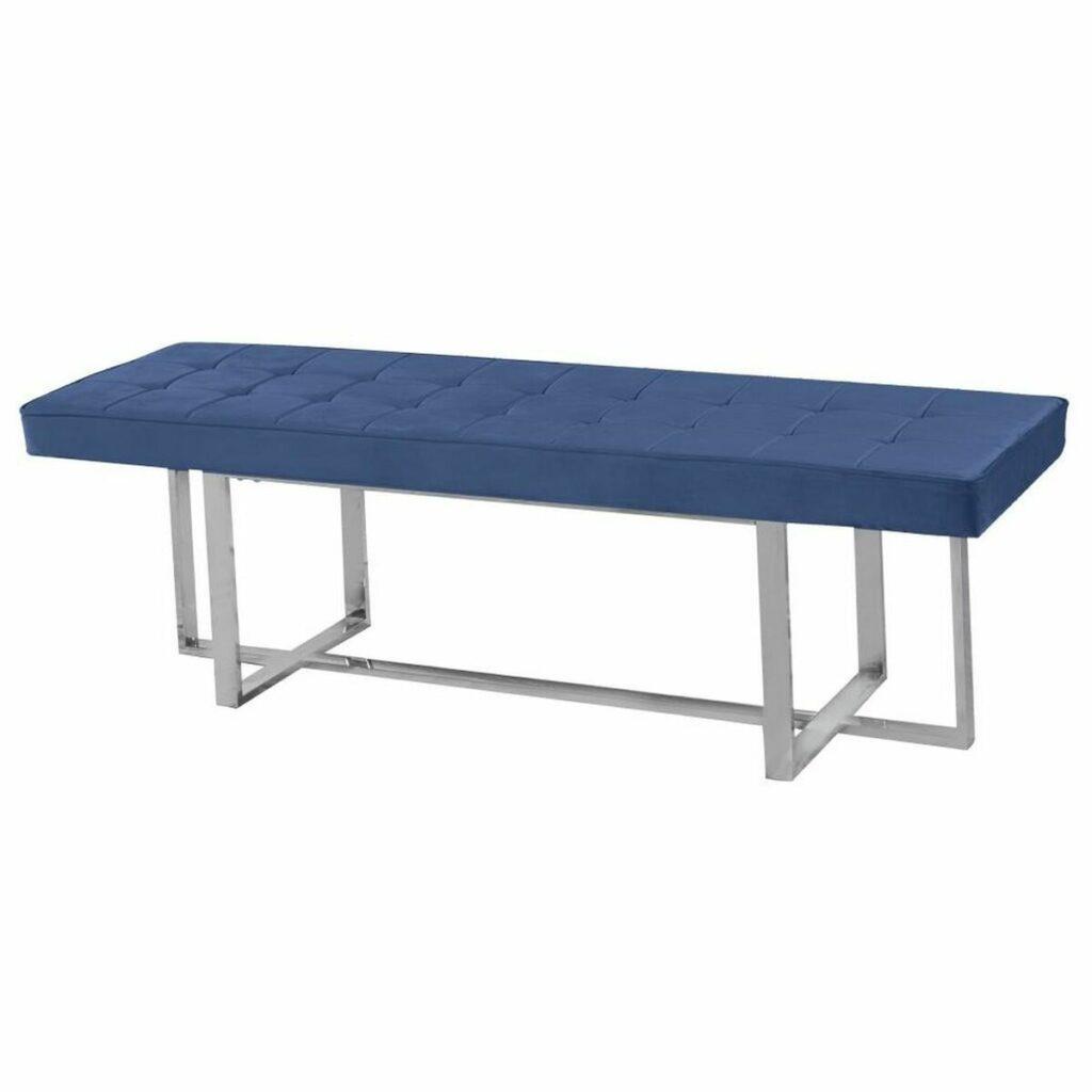 Banqueta DKD Home Decor Azul Poliéster Aço (150 x 45 x 45 cm)