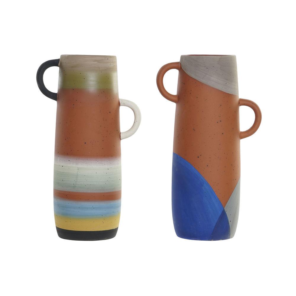 Vaso DKD Home Decor S3020390 16,5 x 9,2 x 26 cm Terracota Multicolor (2 Unidades)