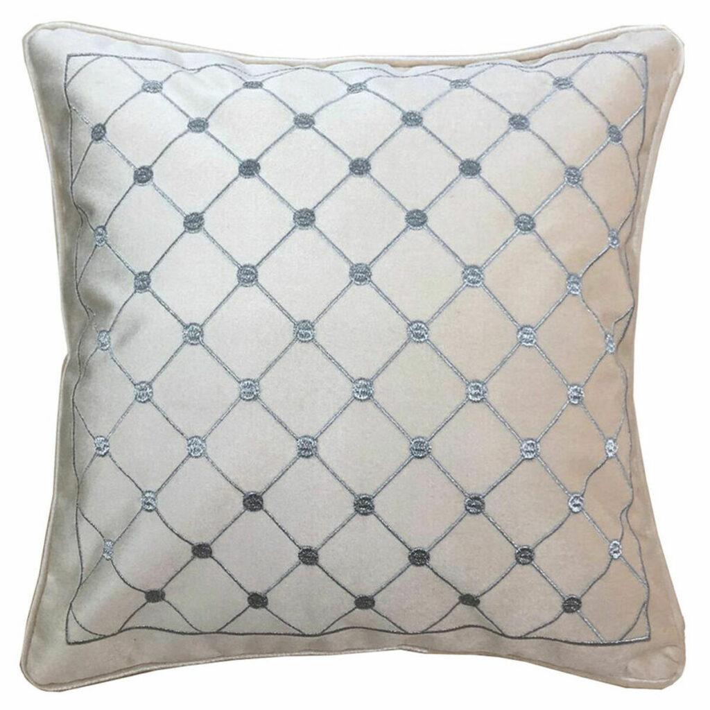 Almofada DKD Home Decor 8424001850327 Cinzento 45 x 10 x 45 cm Branco Losangos