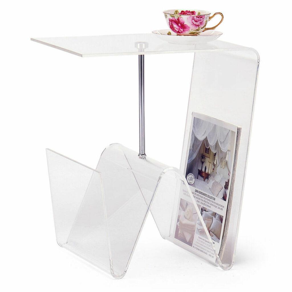 Mesa de Centro DKD Home Decor Metal Transparente Acrílico (40 x 30 x 44 cm)