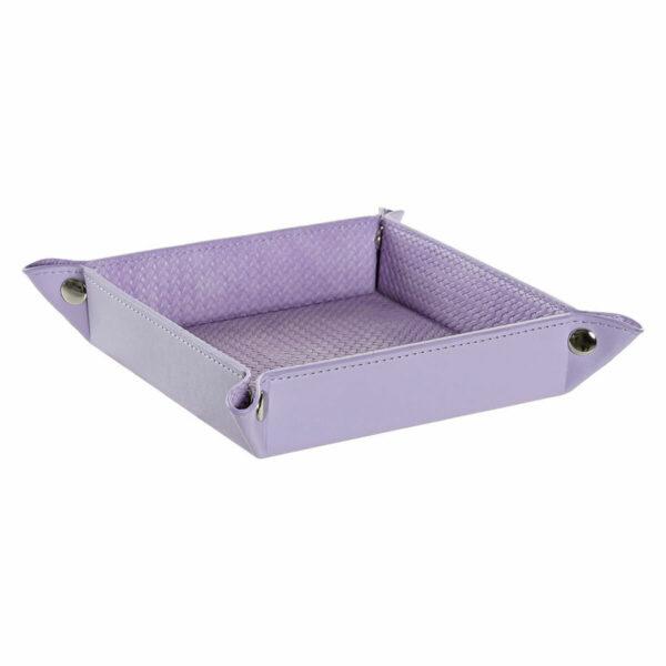 Tabuleiro de Bolso DKD Home Decor Lilás Poliuretano 20 x 20 x 4 cm Romântico