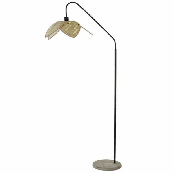 Luminária de chão DKD Home Decor Preto Cinzento Metal Cimento Rotim 60 W (45 x 72 x 165 cm)