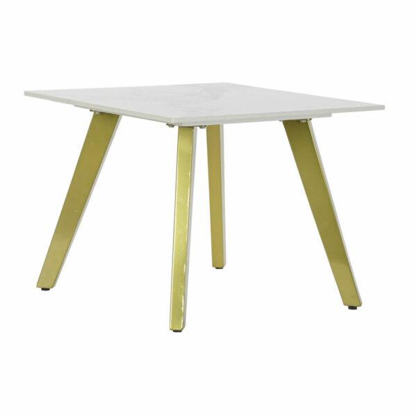 Mesa de apoio DKD Home Decor Cerâmica Dourado Metal Branco Moderno (60 x 60 x 48 cm)