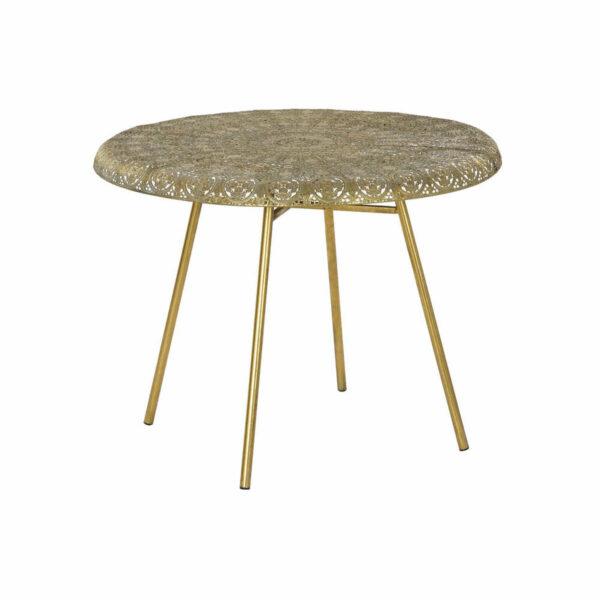 Mesa de apoio DKD Home Decor Metal Acobreado Claro (65 x 65 x 59 cm)