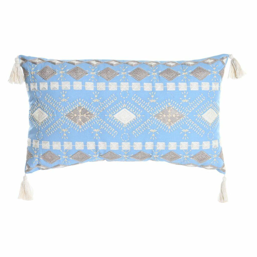 Almofada DKD Home Decor 60 x 15 x 35 cm Azul Branco