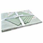 Conjunto de toalhas de mesa DKD Home Decor Bloemen 150 x 150 x 0,5 cm Verde