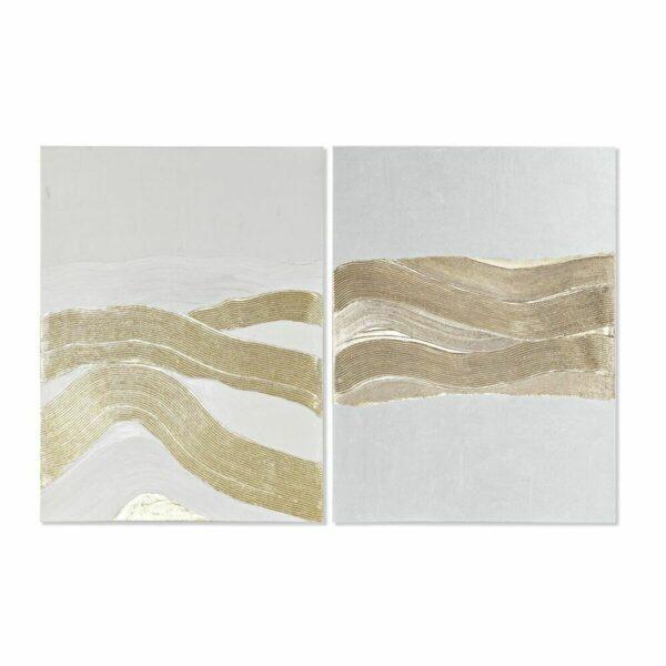 Pintura DKD Home Decor 76 x 2,5 x 101,6 cm Abstrato (2 Unidades)