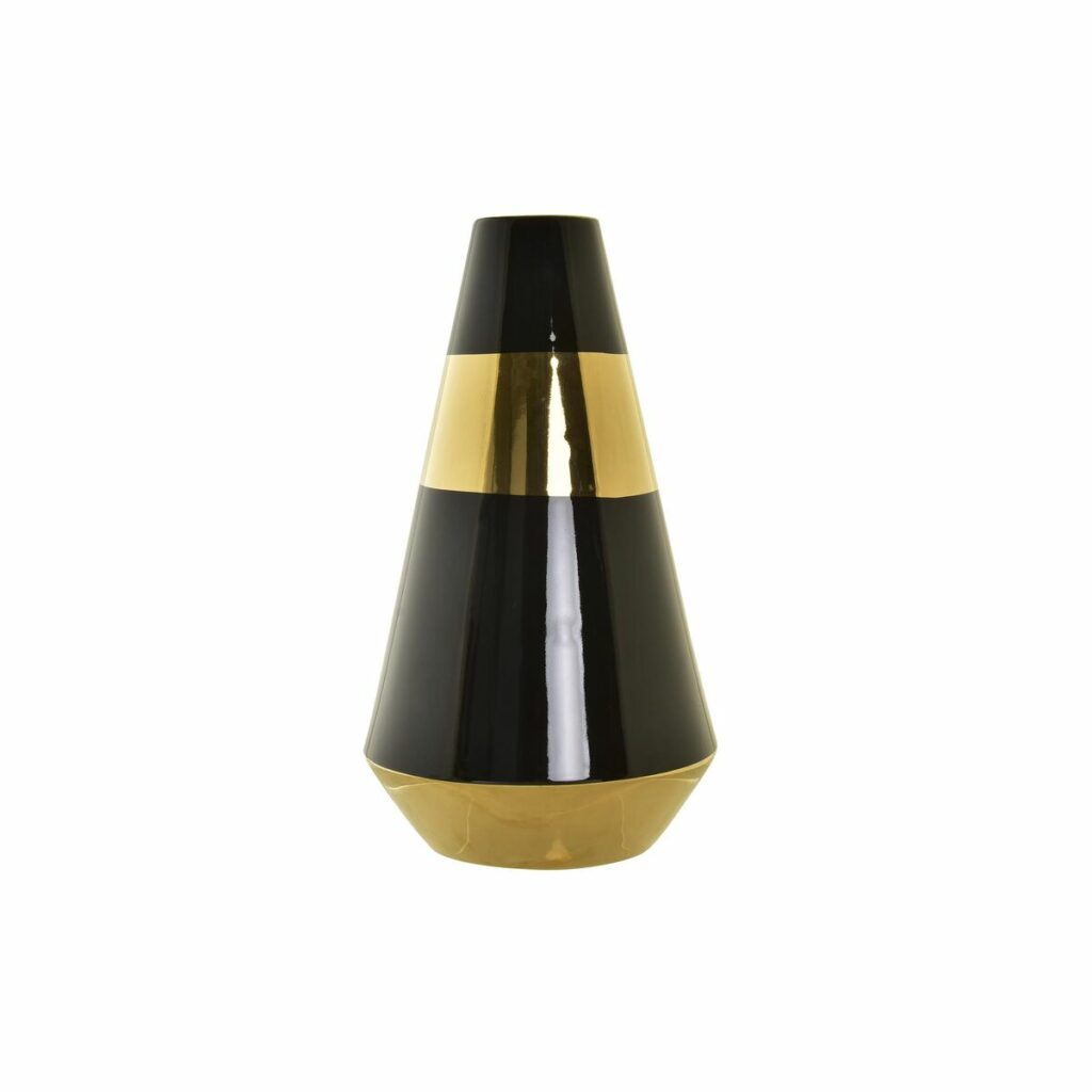 Vaso DKD Home Decor Porcelana Dourado Duas cores Moderno (19 x 19 x 35 cm)