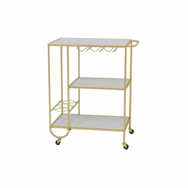 Serveertafel DKD Home Decor Dourado Metal MDF Branco (66,5 x 40 x 80 cm)