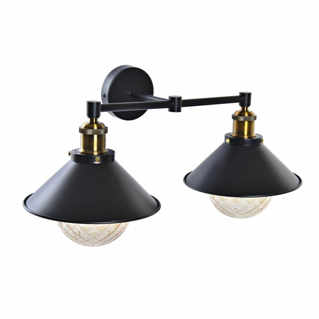 Luminária de parede DKD Home Decor Preto Dourado Metal 220 V 50 W (52 x 24 x 20 cm)