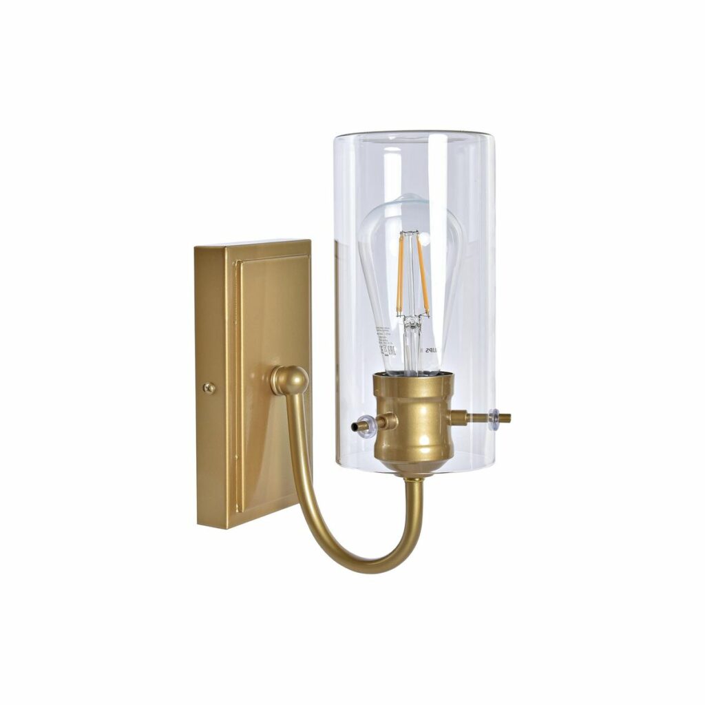 Luminária de parede DKD Home Decor Cristal Dourado Metal Transparente 220 V 50 W (13 x 17 x 27 cm)