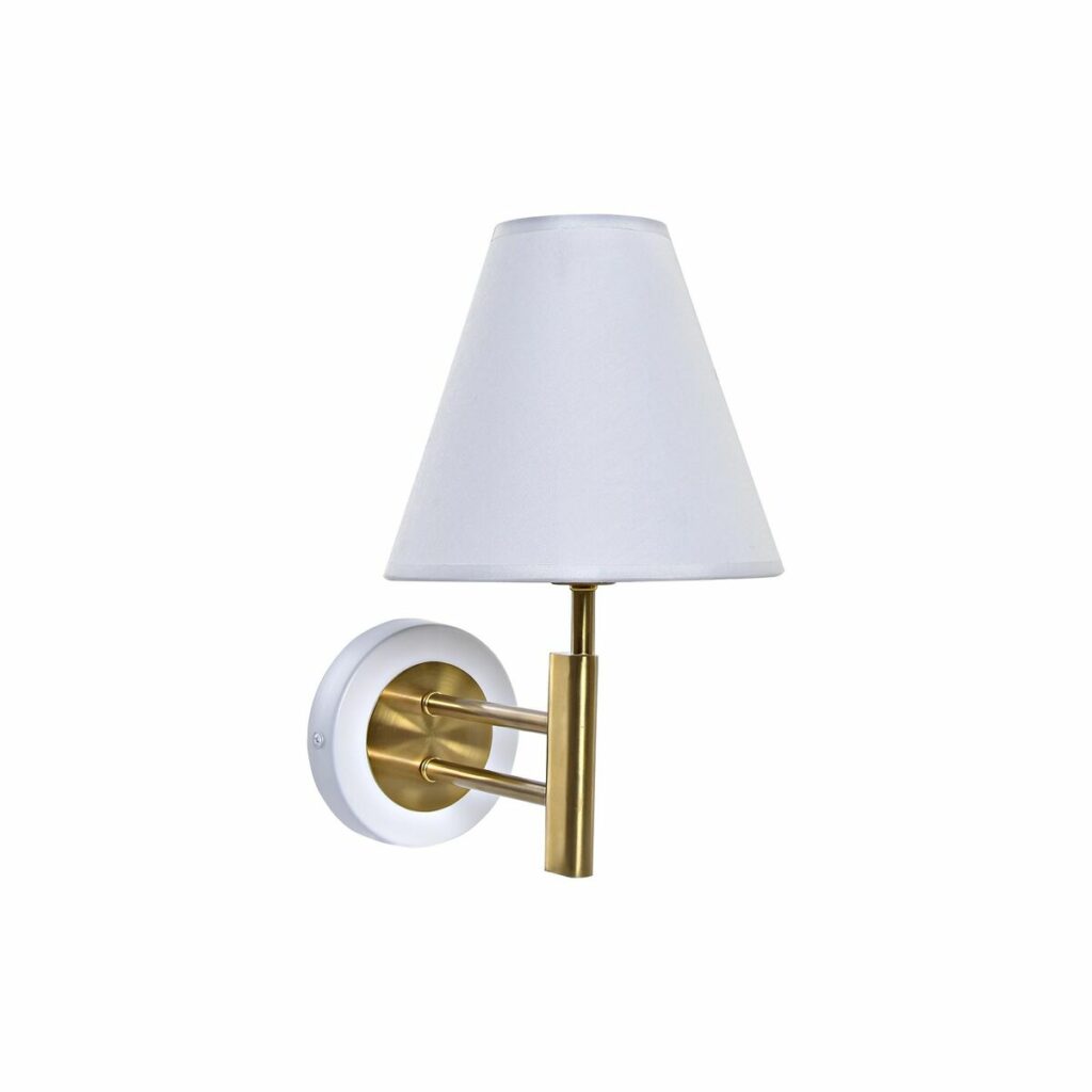 Luminária de parede DKD Home Decor 25W Dourado Metal Poliéster Branco 220 V (19 x 25 x 30 cm)