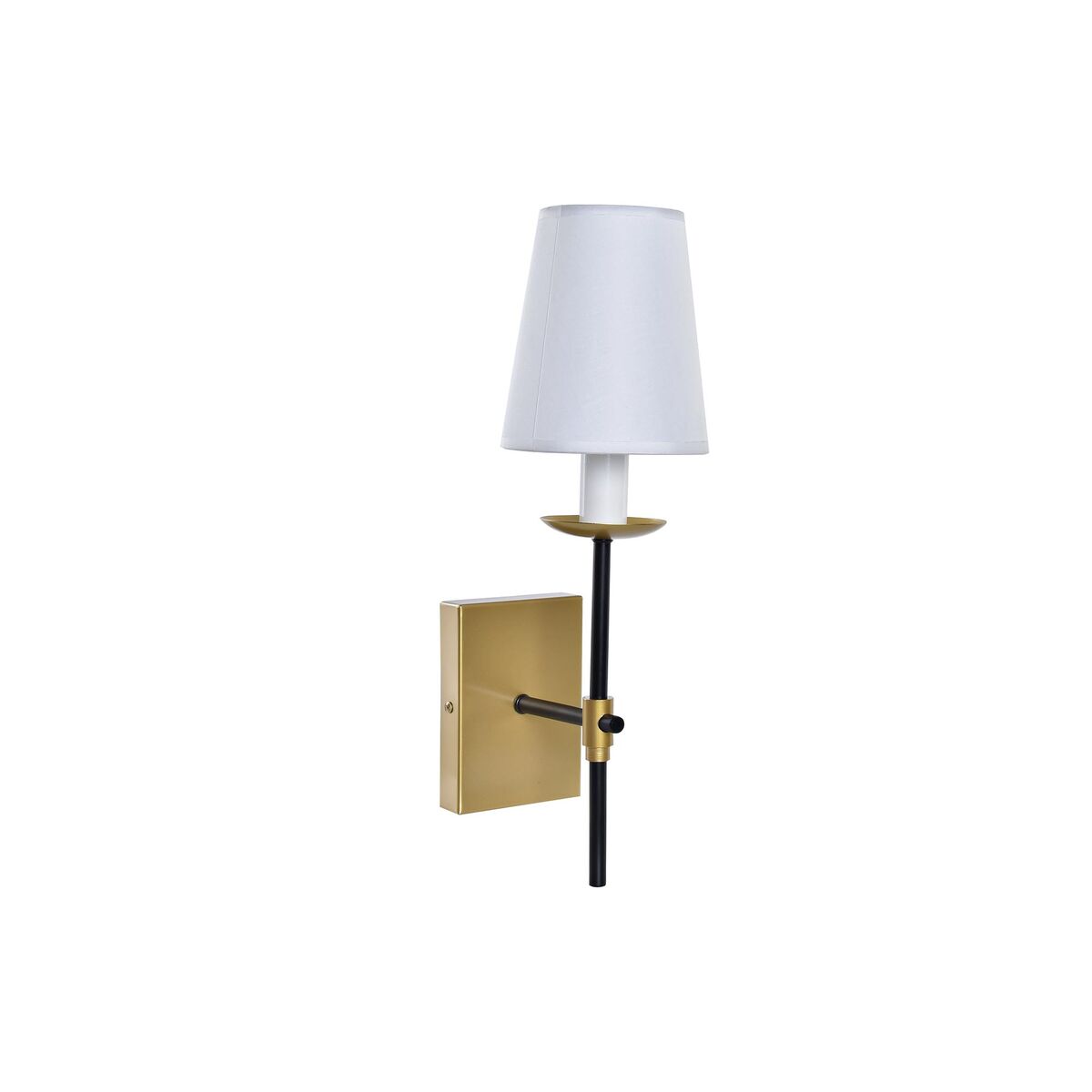 Luminária de parede DKD Home Decor 25W Preto Dourado Metal Poliéster Branco 220 V (12 x 15 x 43 cm)