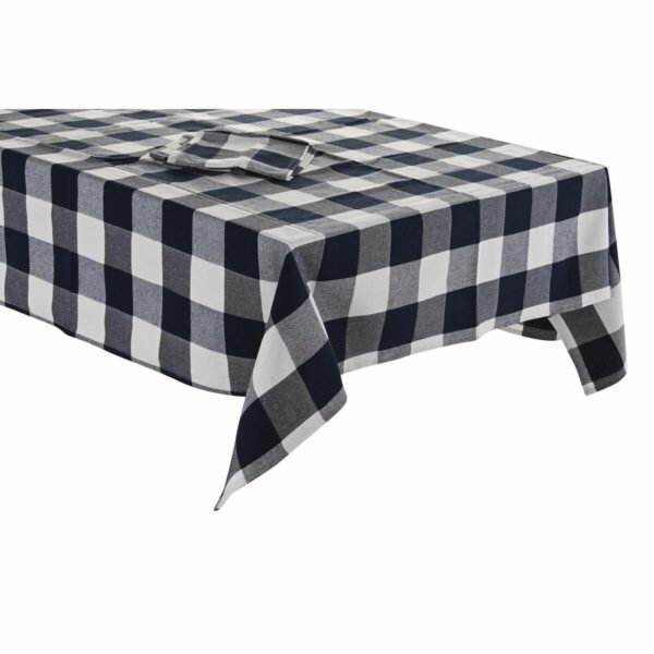 Toalha e guardanapos DKD Home Decor 250 x 150 x 0,5 cm Azul Branco