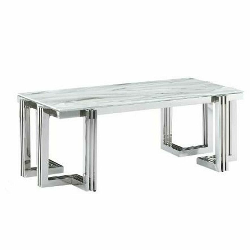 Mesa DKD Home Decor Cristal Aço (120 x 60 x 45 cm)